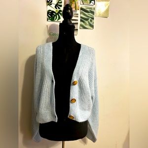 Cropped Blue Cardigan